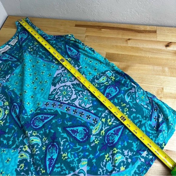 Diane von Furstenberg Color Authority Paisley Viscose Rayon Tunic Tank Size L - Picture 11 of 11